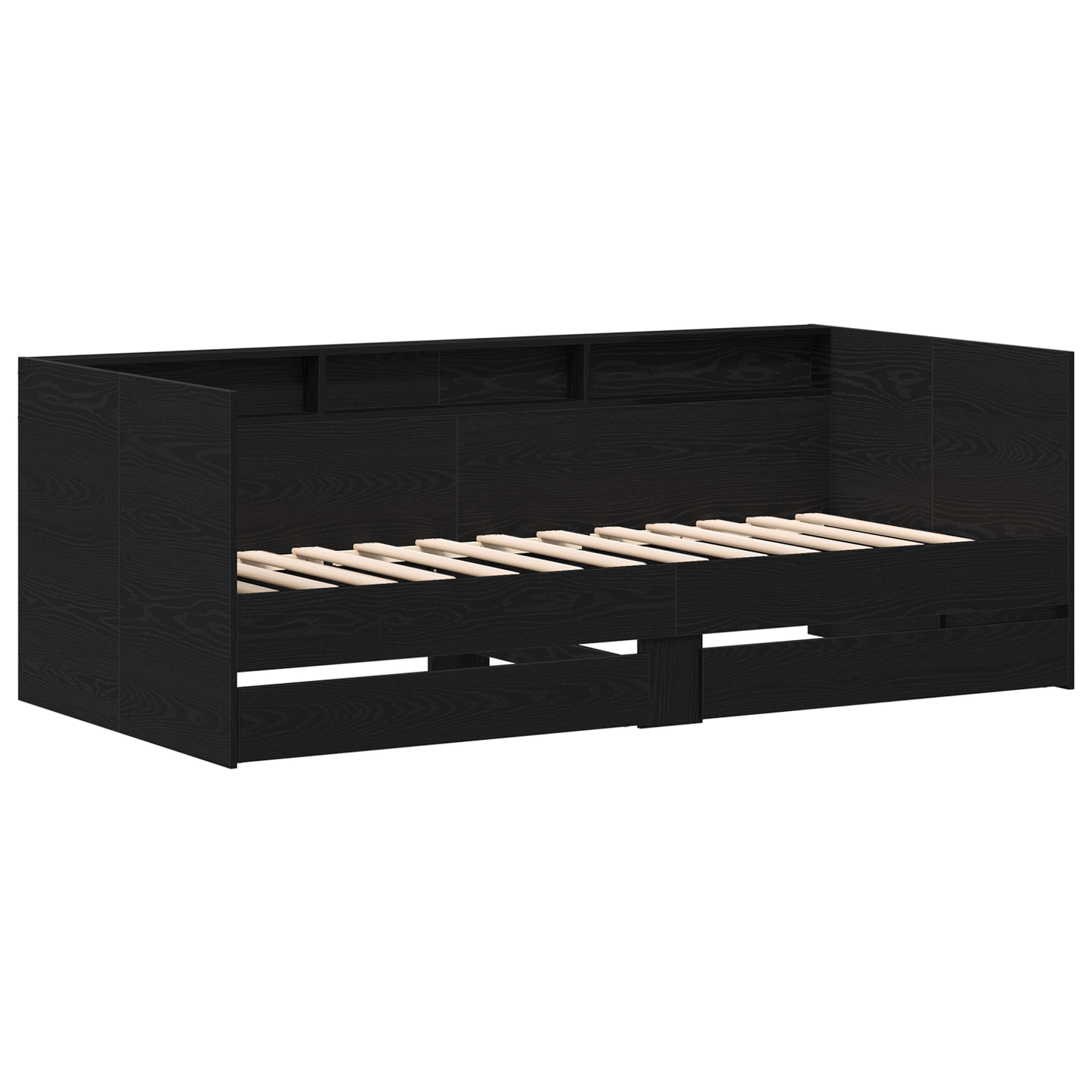 Seng med hodegjerde Svart Eik 90 x 190 cm Konstruert tre