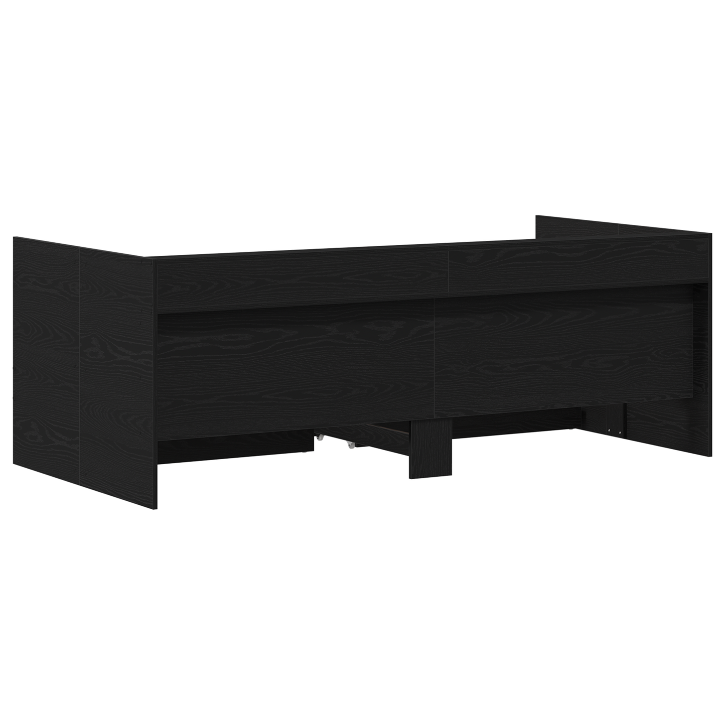 Seng med hodegjerde Svart Eik 90 x 190 cm Konstruert tre