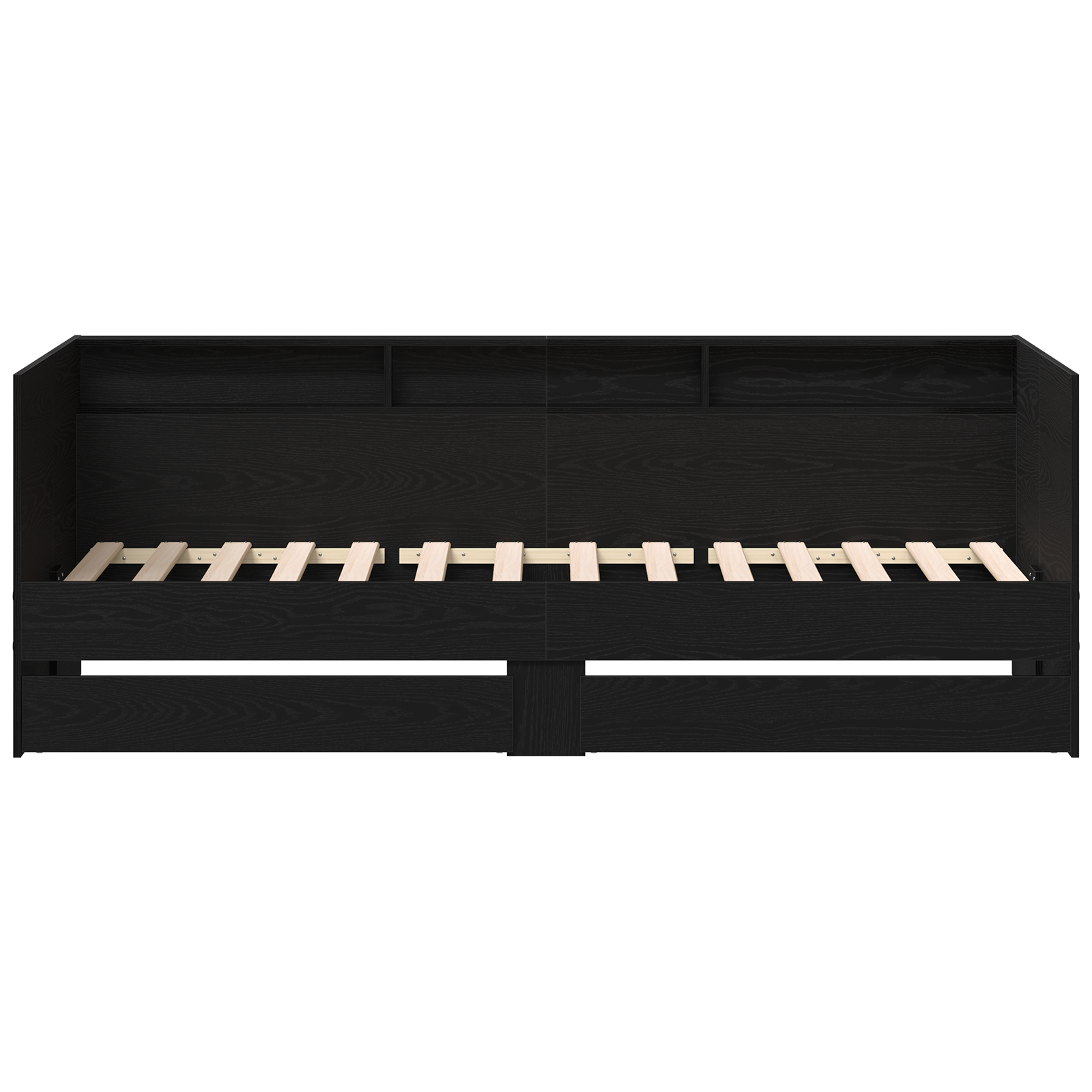 Seng med hodegjerde Svart Eik 90 x 190 cm Konstruert tre