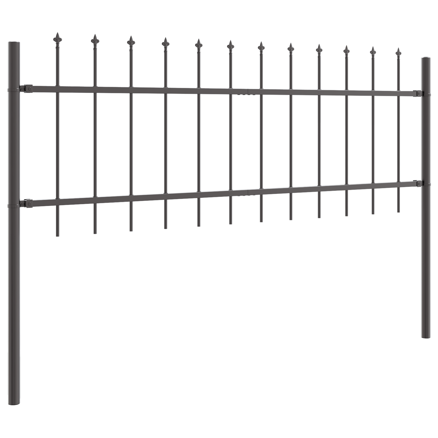 Hage Hegning 7 pcs Grå 11,9 x 0,6 m Pulverlakkert stål