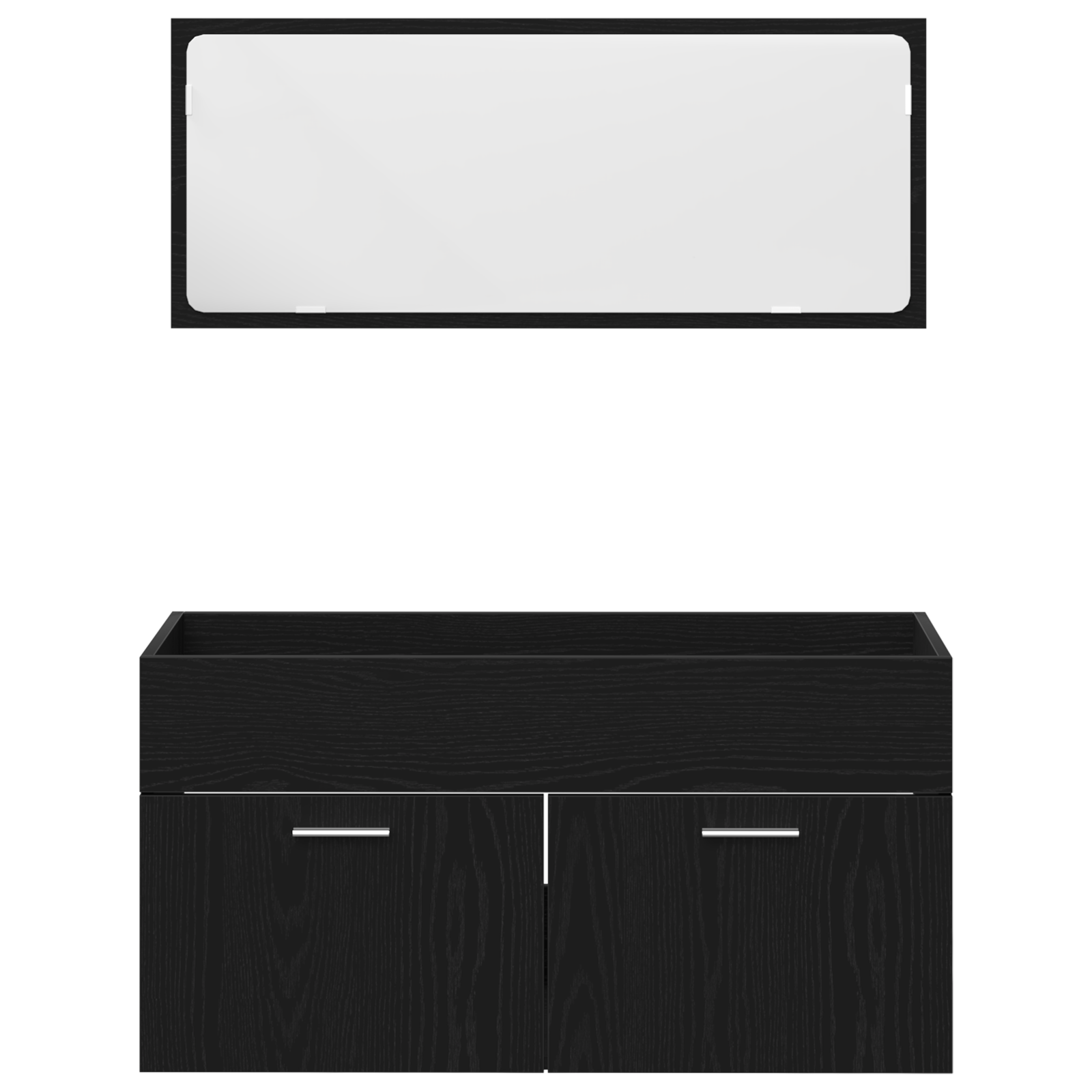 Møbelsett til bad Veggmontert 3 pcs Svart Eik 60 x 38.5 x 46 cm