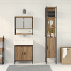 Baderomsinnredningssett med hylle 3 pcs Brun 33 x 33 x 185.5 cm