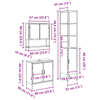 Baderomsinnredningssett med hylle 3 pcs Brun 33 x 33 x 185.5 cm