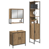 Baderomsinnredningssett med hylle 3 pcs Brun 33 x 33 x 185.5 cm