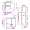 Baderomsinnredningssett med dør 3 pcs Brun 33 x 33 x 102.5 cm