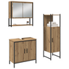 Baderomsinnredningssett med dør 3 pcs Brun 33 x 33 x 102.5 cm