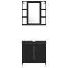 Baderomsspeilskap Svart 33 x 33 x 185.5 cm Konstruert tre
