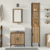 Baderomsinnredningssett med hylle 3 pcs Brun 33 x 33 x 185.5 cm