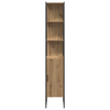 Baderomsinnredningssett med dør 4 pcs Brun 33 x 33 x 185.5 cm