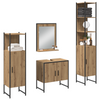 Baderomsinnredningssett med dør 4 pcs Brun 33 x 33 x 185.5 cm