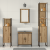 Baderomsinnredningssett med hylle 4 pcs Brun 33 x 33 x 185.5 cm