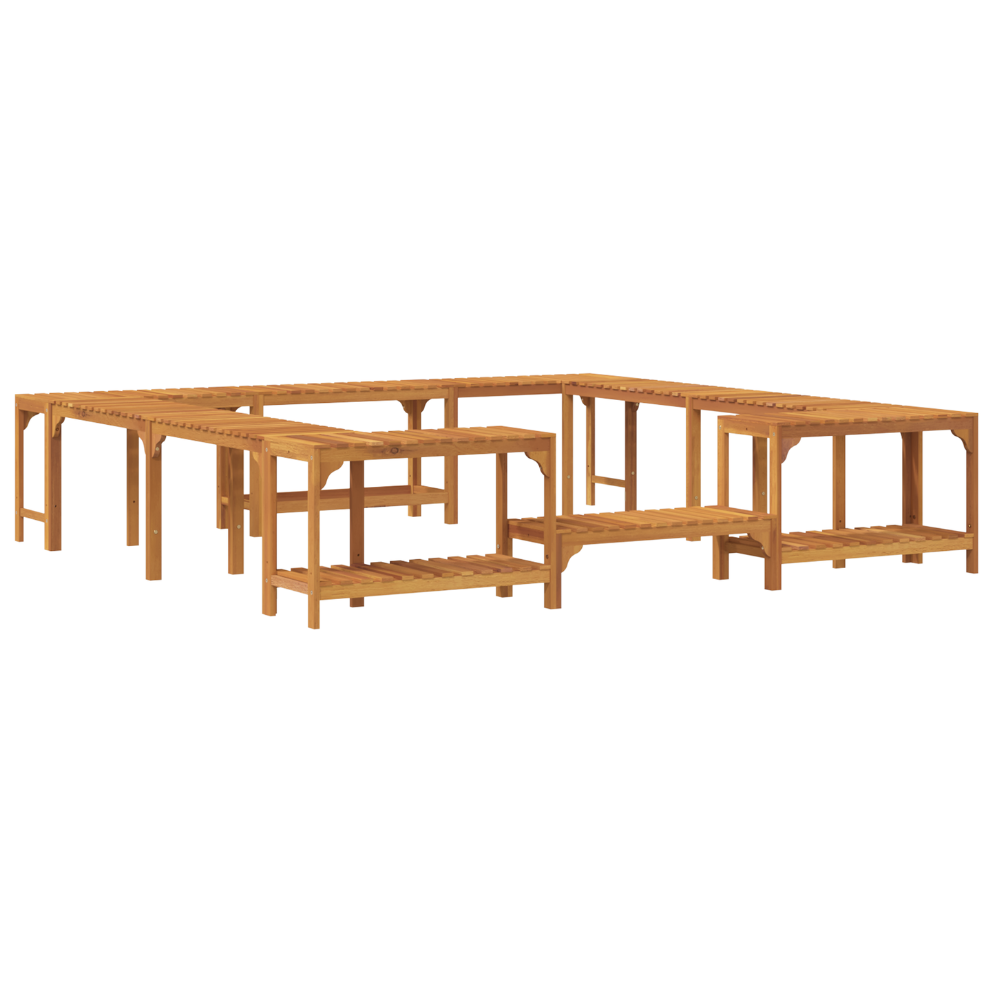 Boblebad område Brun 255 x 255 x 55,5 cm Solid akasietre