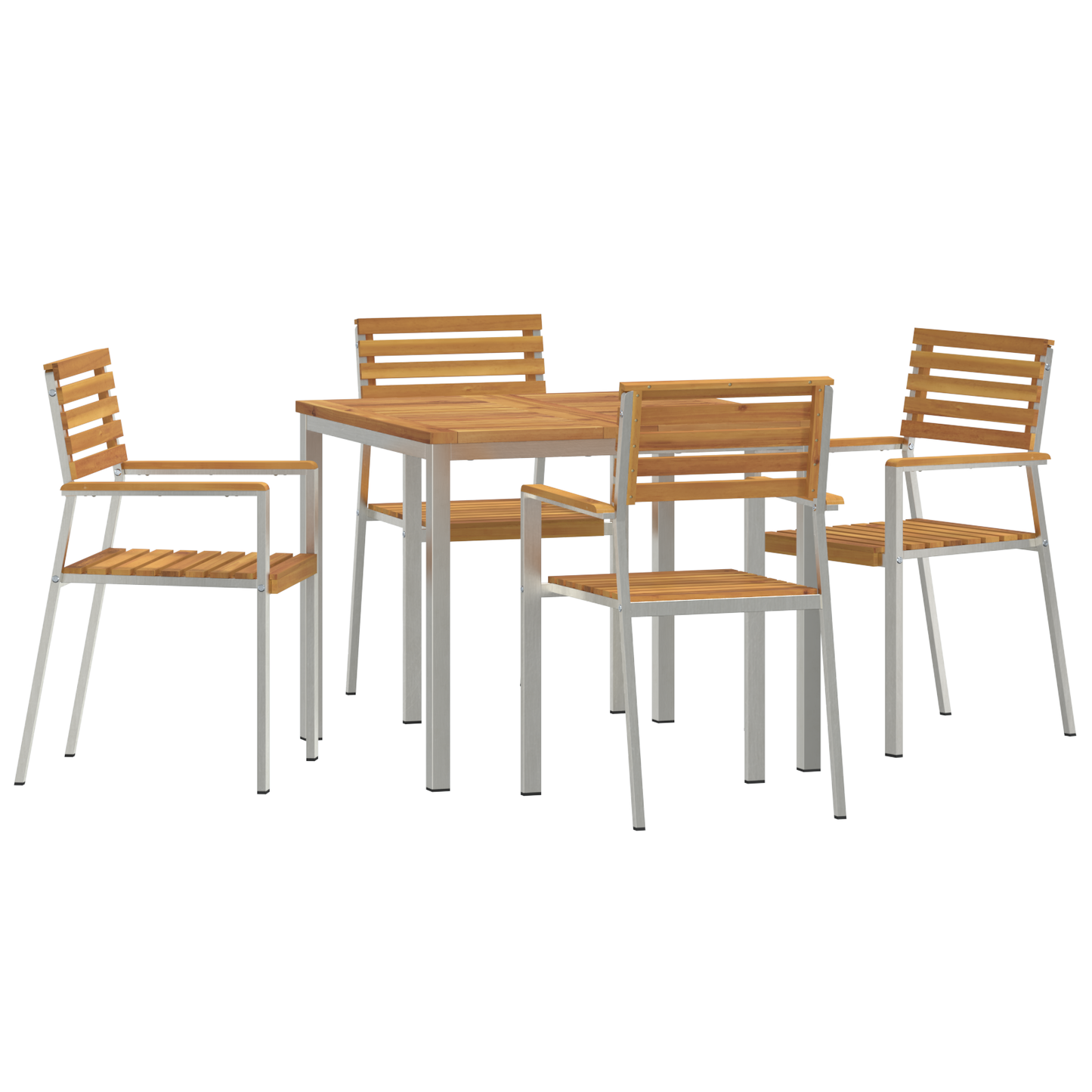 Hage Spisegruppe 5 pcs Massiv akasie tre og rustfritt stål
