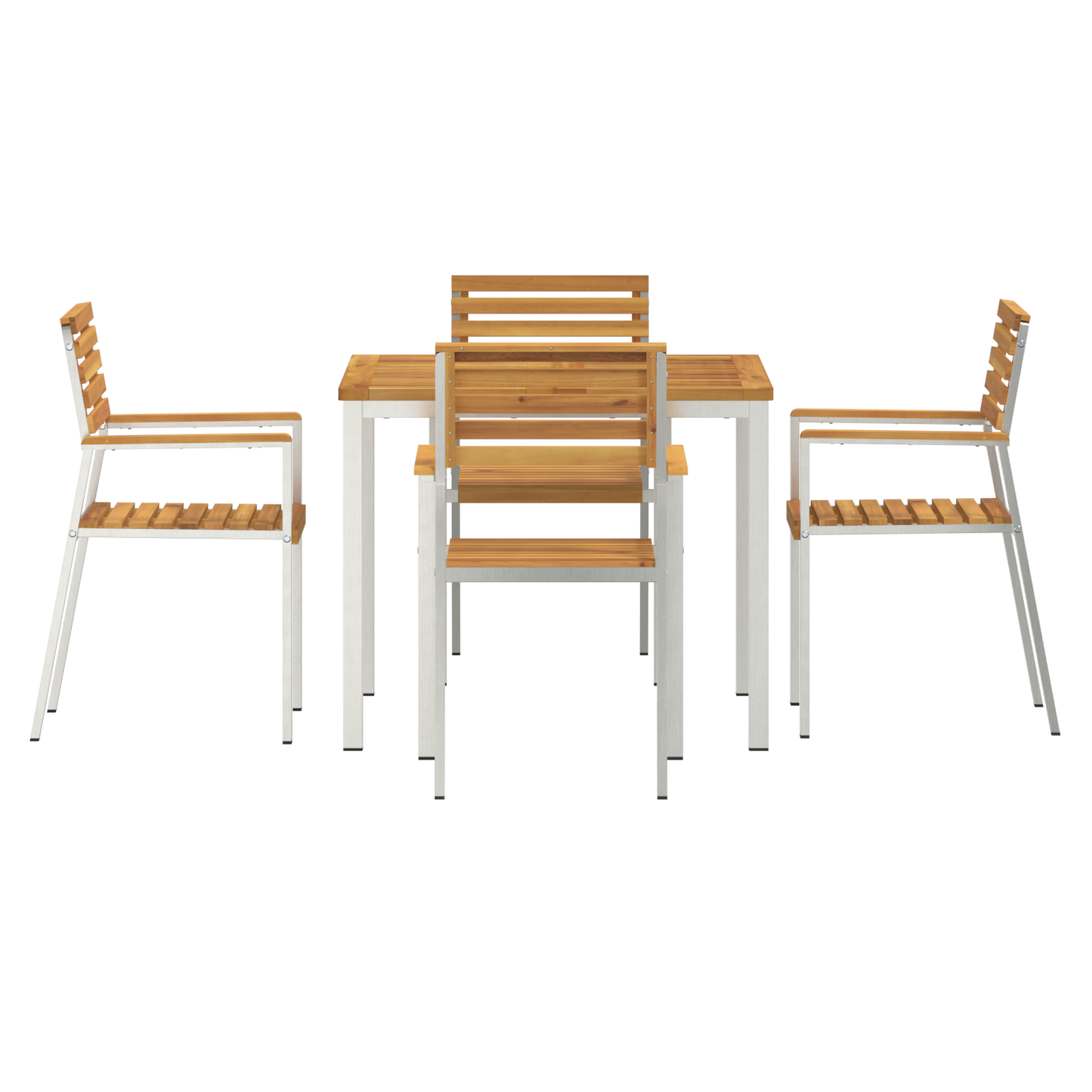 Hage Spisegruppe 5 pcs Massiv akasie tre og rustfritt stål