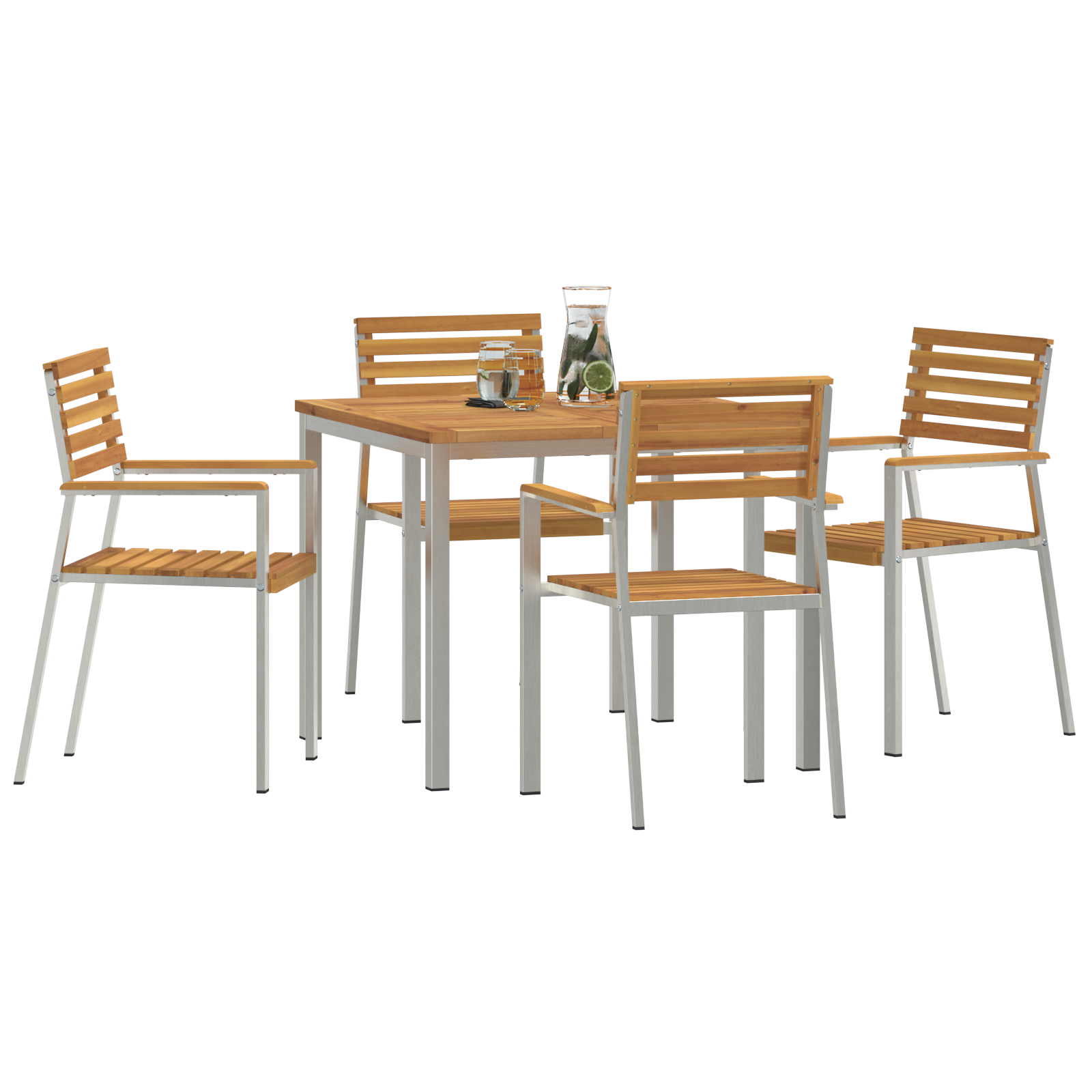 HageSpisestueSett 5 pcs Brun MassivAkasiatre