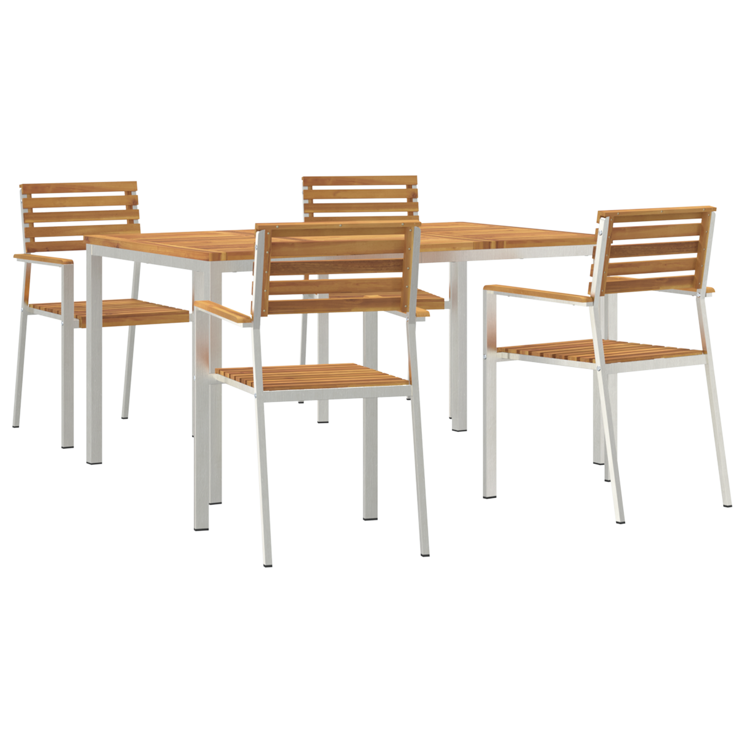 Hage Spisegruppe 5 pcs Massiv akasie tre og rustfritt stål