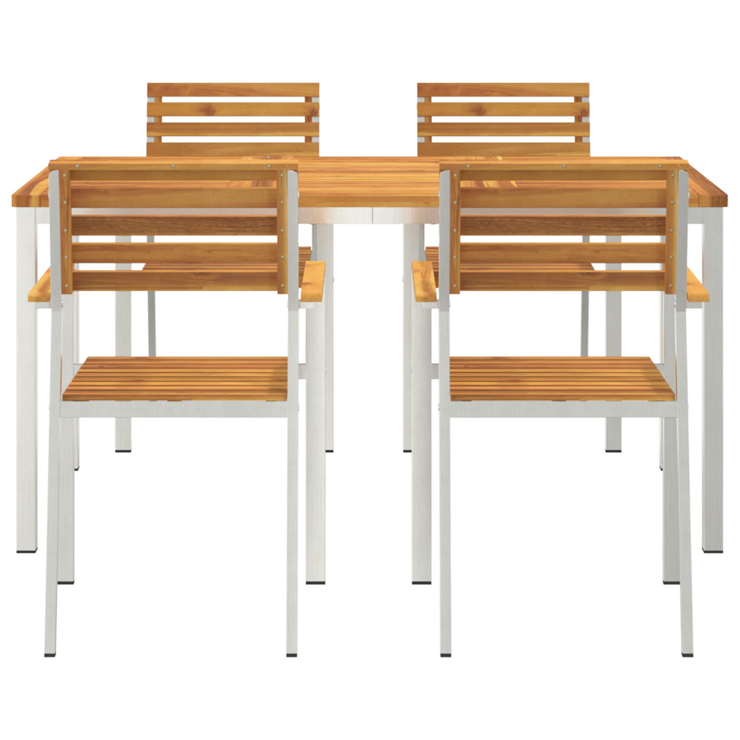 Hage Spisegruppe 5 pcs Massiv akasie tre og rustfritt stål