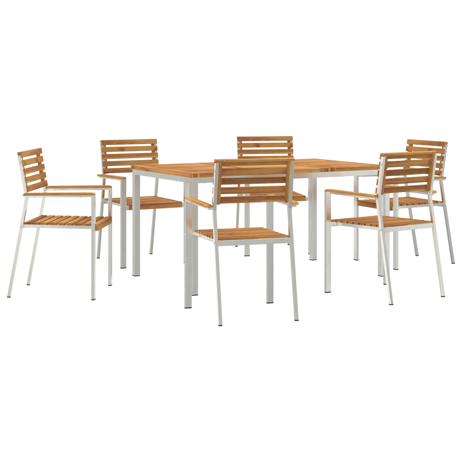 HageSpisestueSett 7 pcs Brun MassivAkasiatre