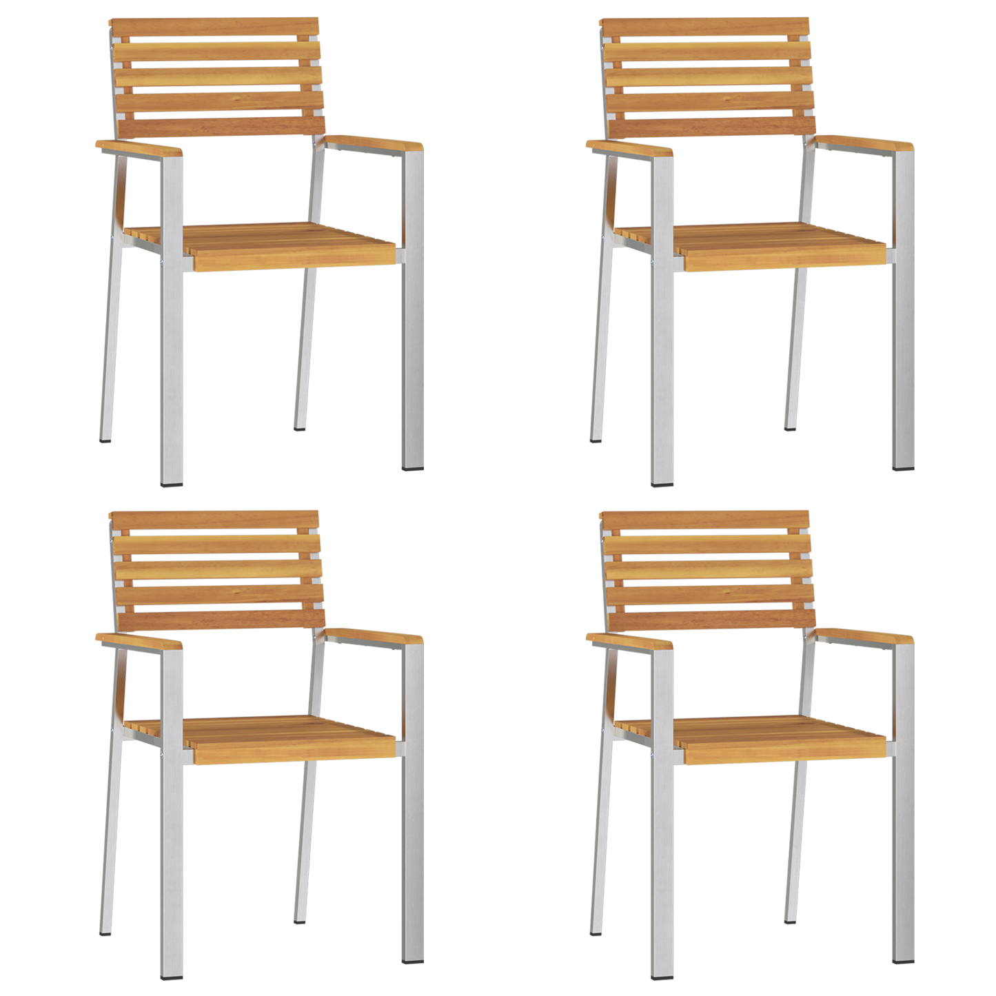 Hage Spisegruppe 5 pcs Massiv akasie tre og rustfritt stål