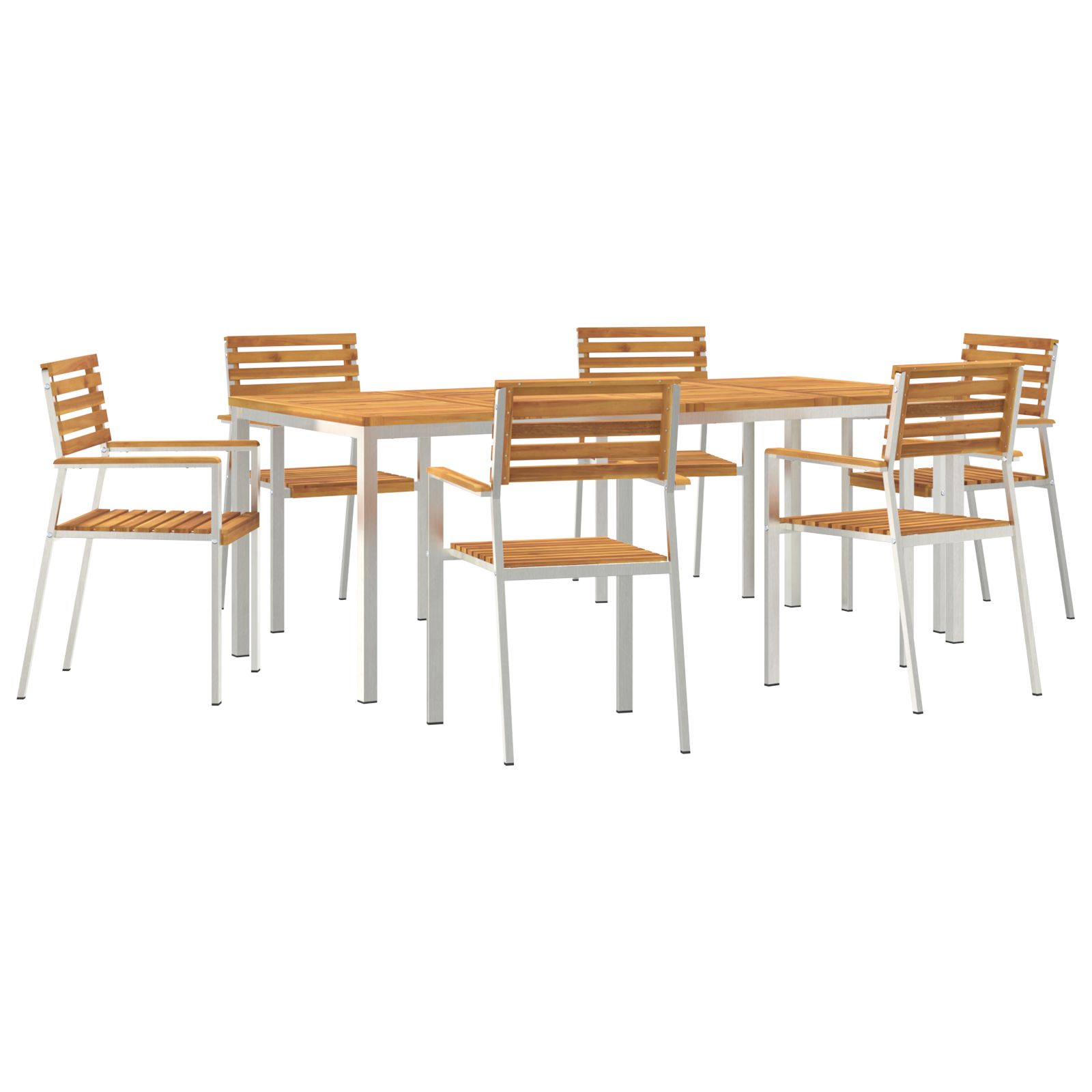 HageSpisestueSett 7 pcs Brun MassivAkasiatre