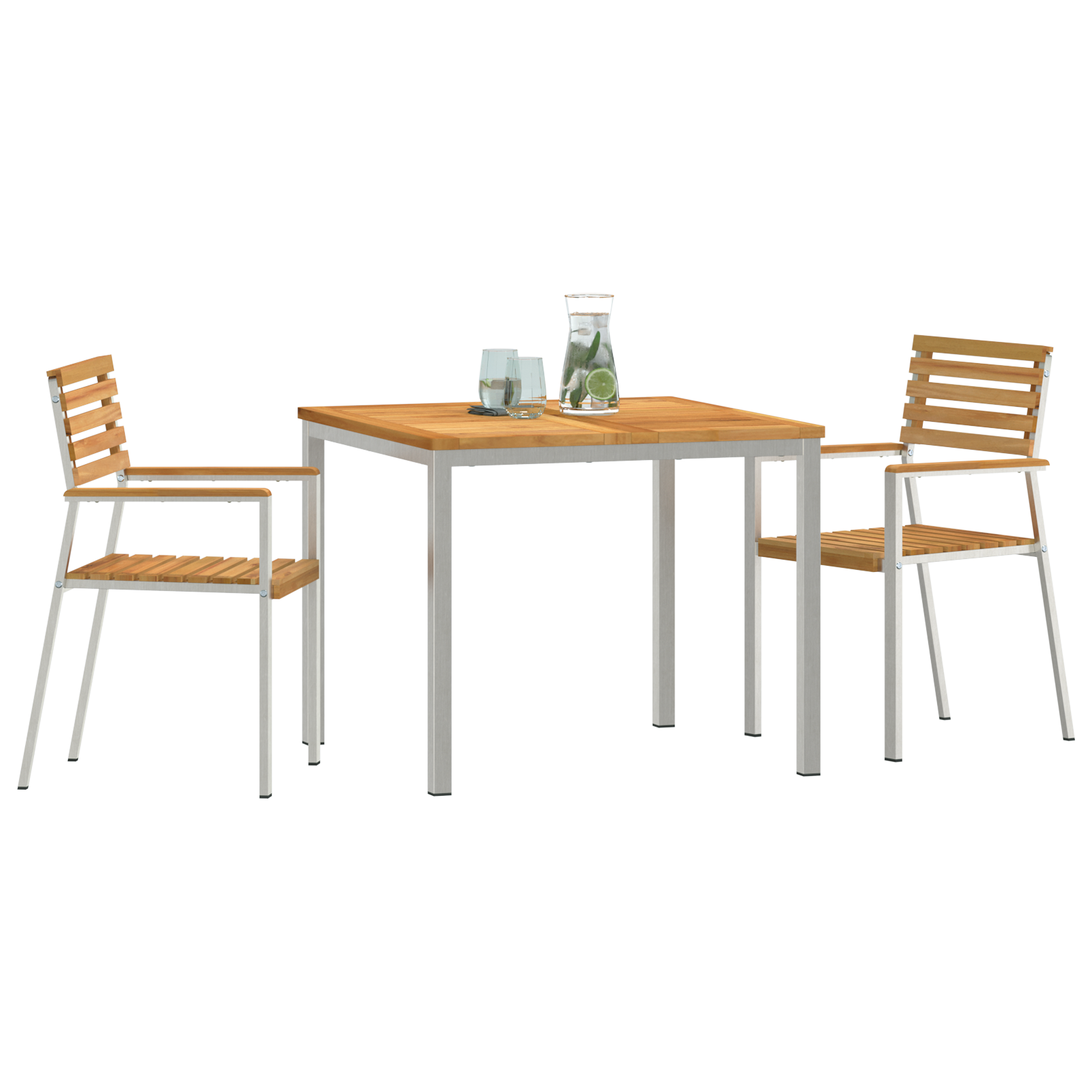 HageSpisestueSett 3 pcs Brun MassivTeakTre