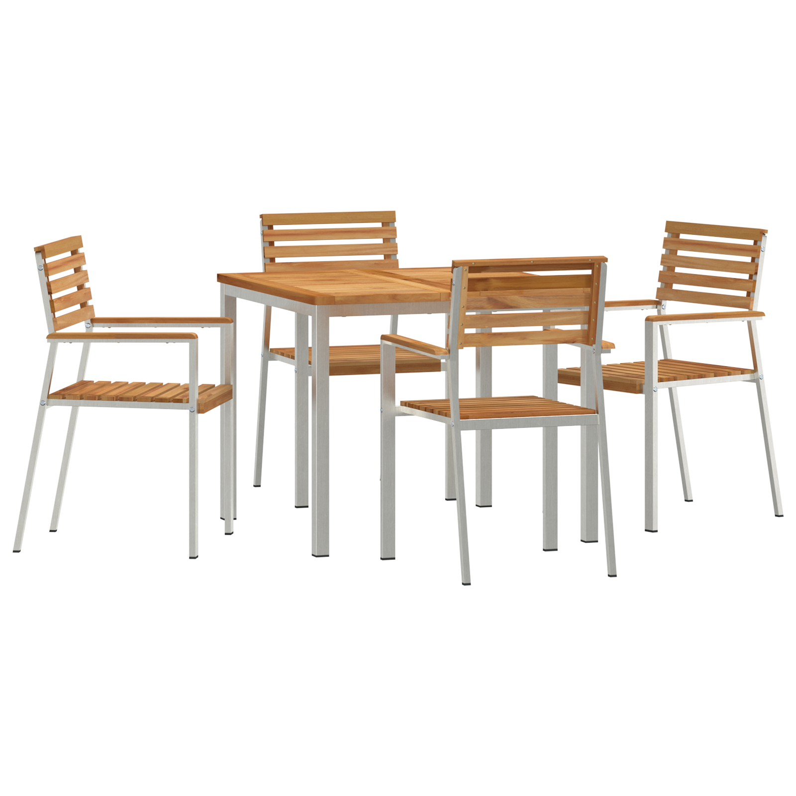 HageSpisestueSett 5 pcs Brun MassivTeakTre