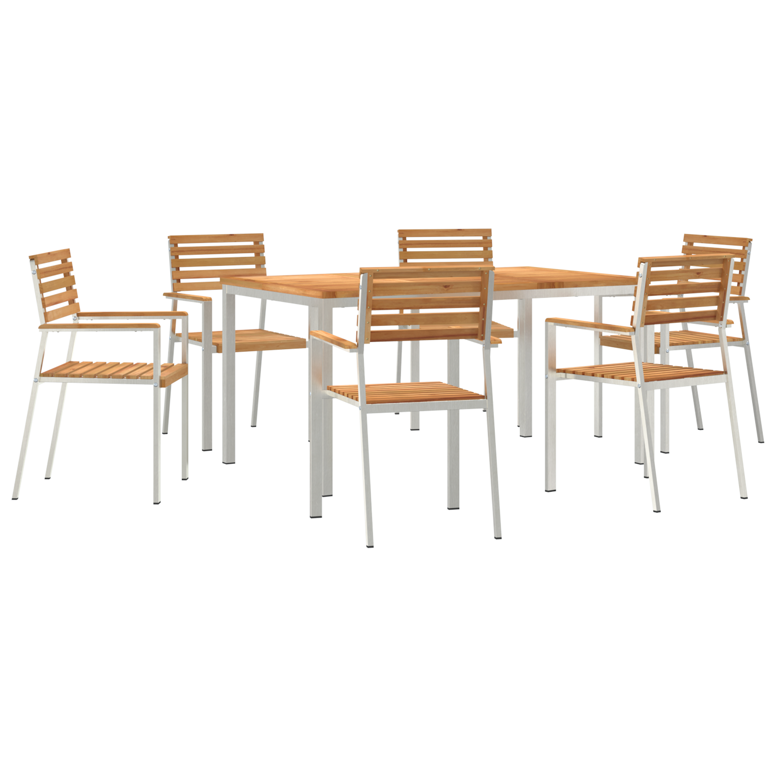 HageSpisestueSett 7 pcs Brun MassivTeakTre