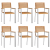HageSpisestueSett 7 pcs Brun MassivTeakTre