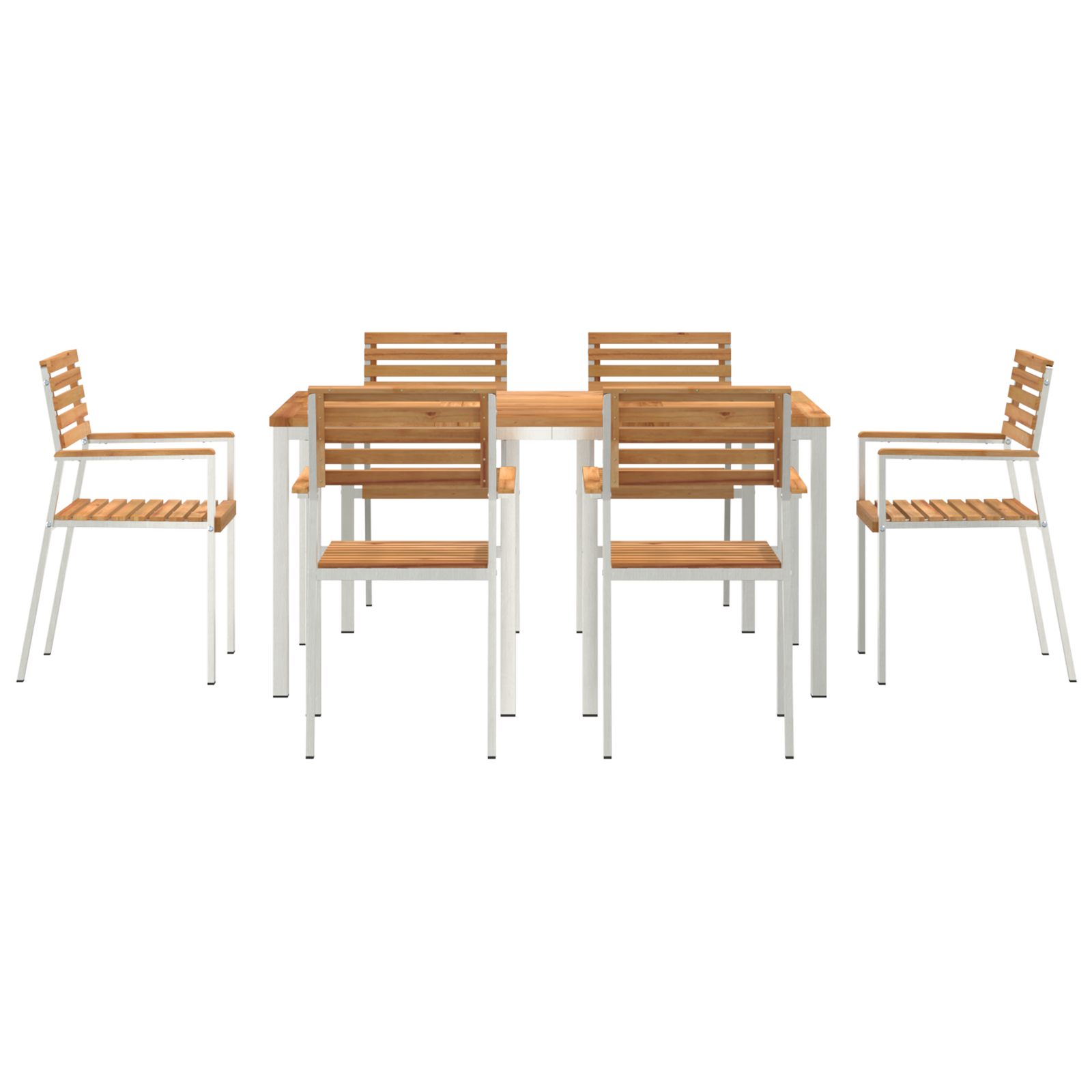 HageSpisestueSett 7 pcs Brun MassivTeakTre