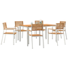 HageSpisestueSett 7 pcs Brun MassivTeakTre