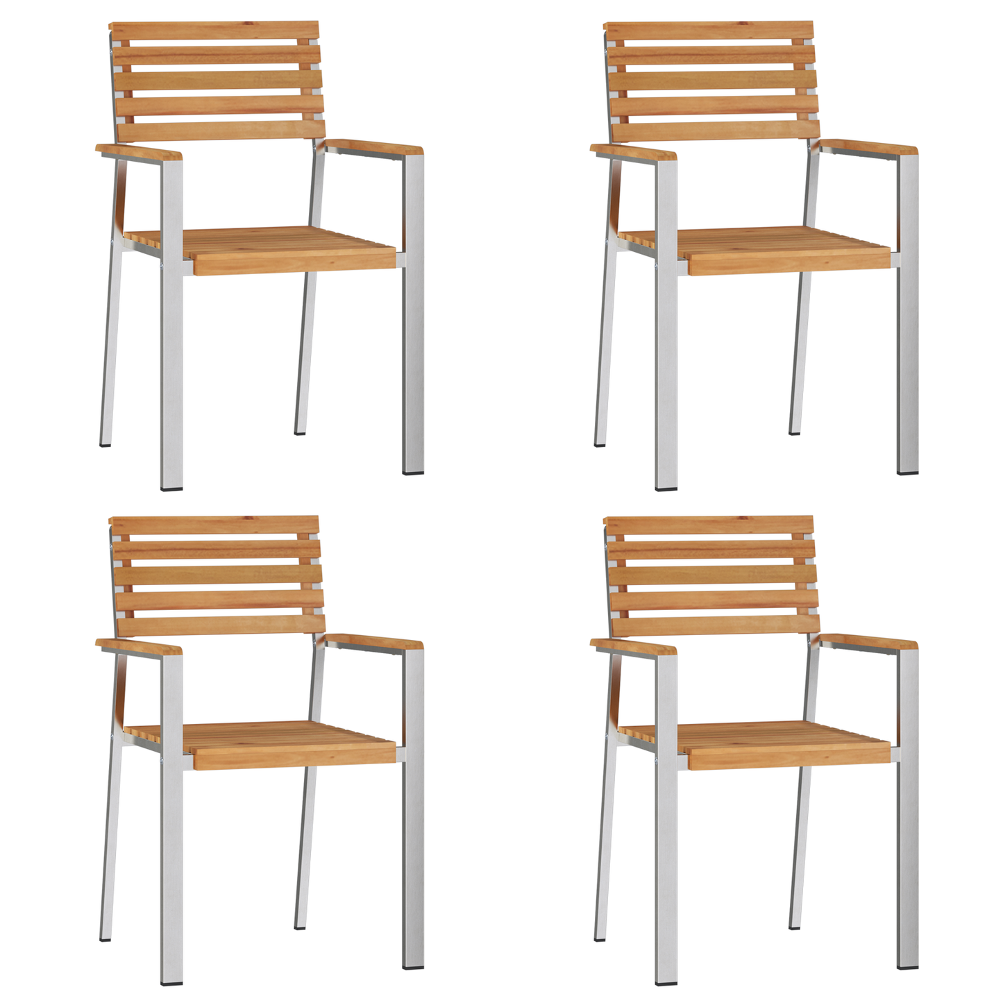 Hage Spisegruppe 5 pcs Massiv teak og rustfritt stål