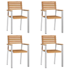 HageSpisestueSett 5 pcs Brun MassivTeakTre