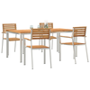 HageSpisestueSett 5 pcs Brun MassivTeakTre