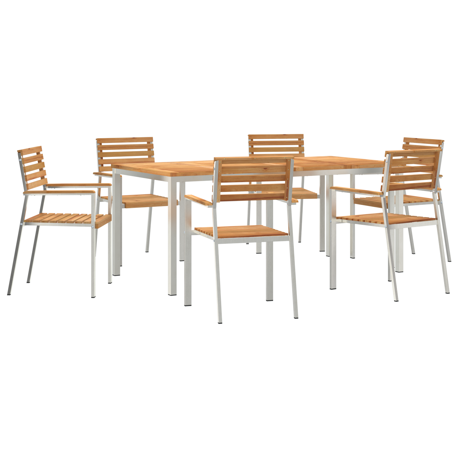 HageSpisestueSett 7 pcs Brun MassivTeakTre
