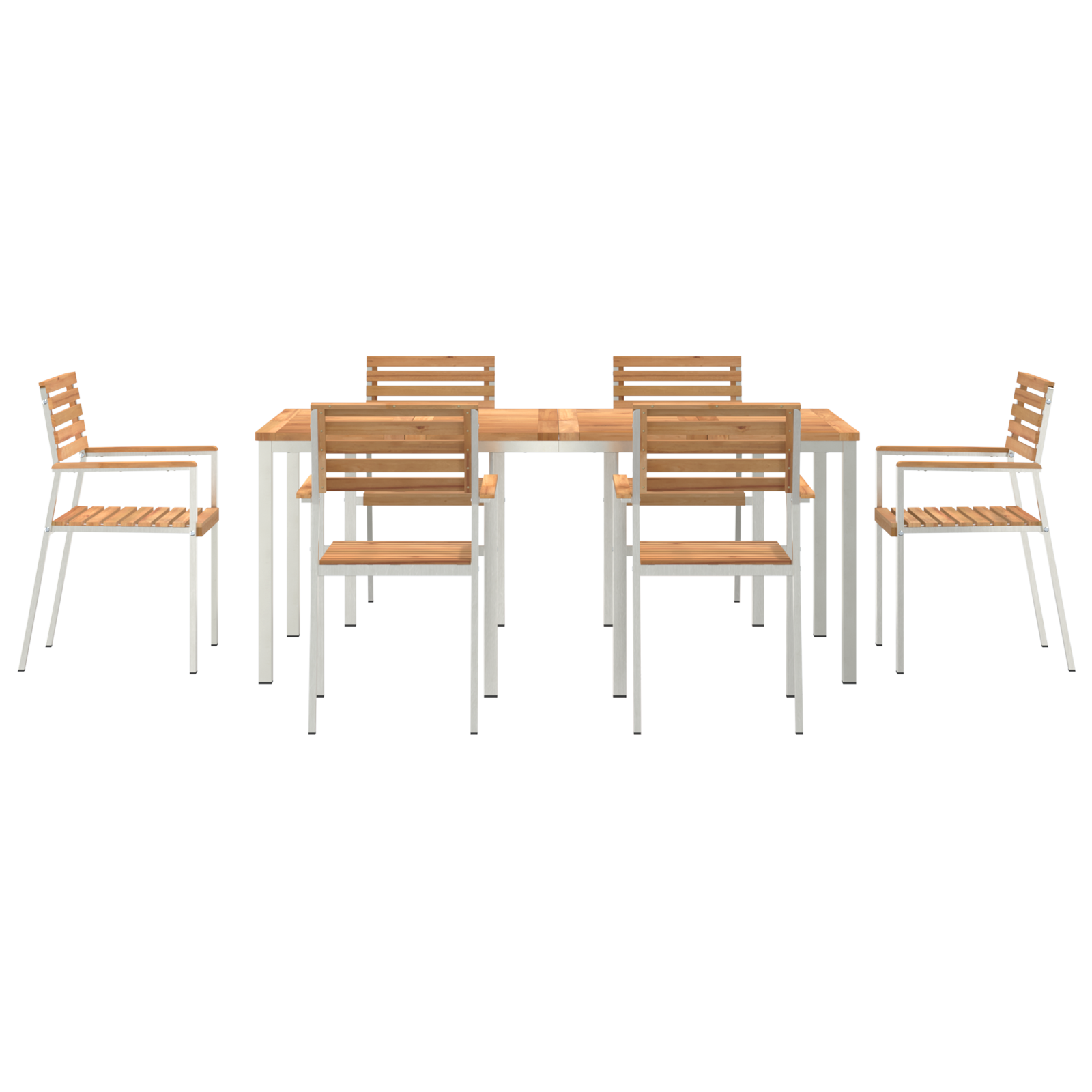 HageSpisestueSett 7 pcs Brun MassivTeakTre