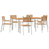 HageSpisestueSett 7 pcs Brun MassivTeakTre