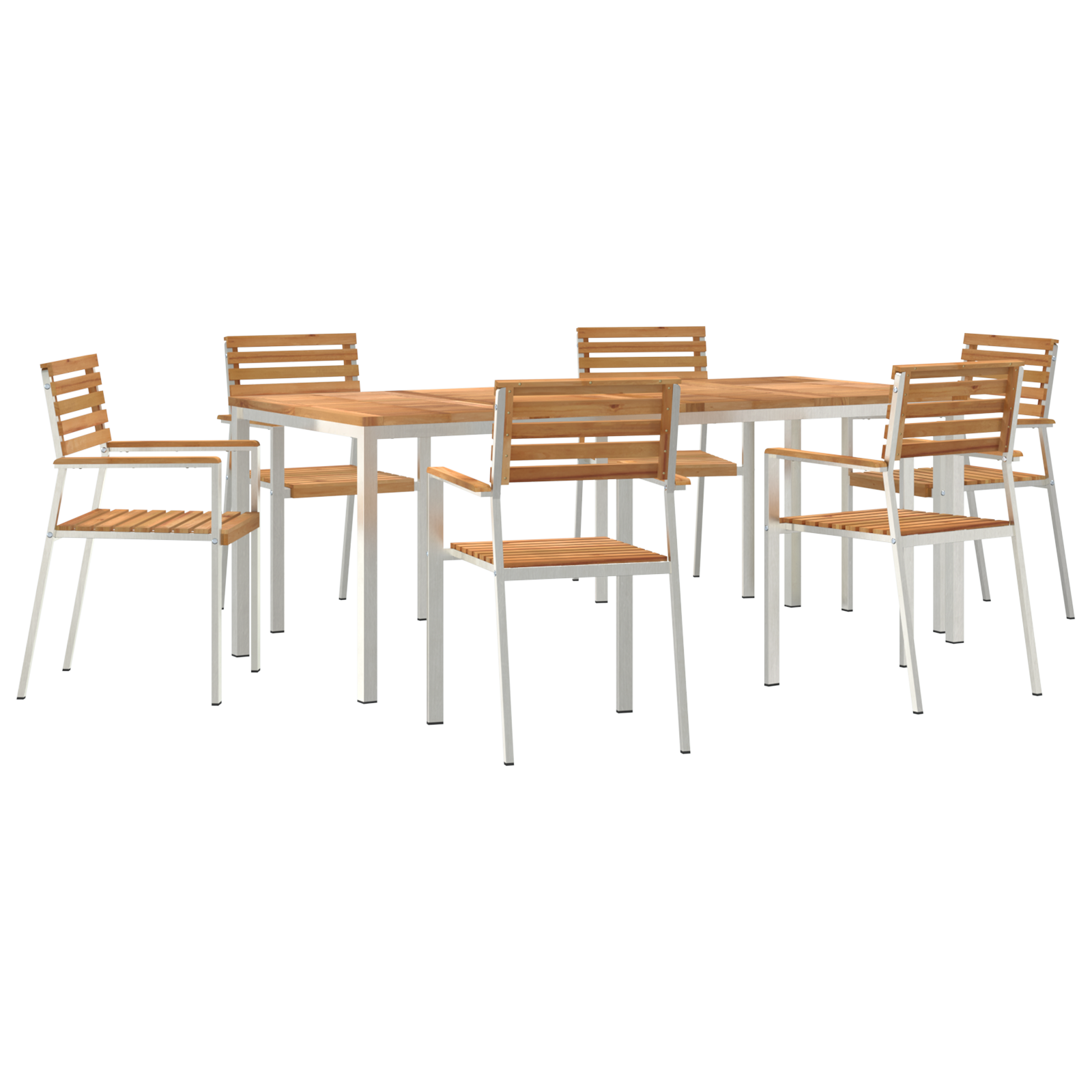 HageSpisestueSett 7 pcs Brun MassivTeakTre