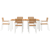 HageSpisestueSett 7 pcs Brun MassivTeakTre
