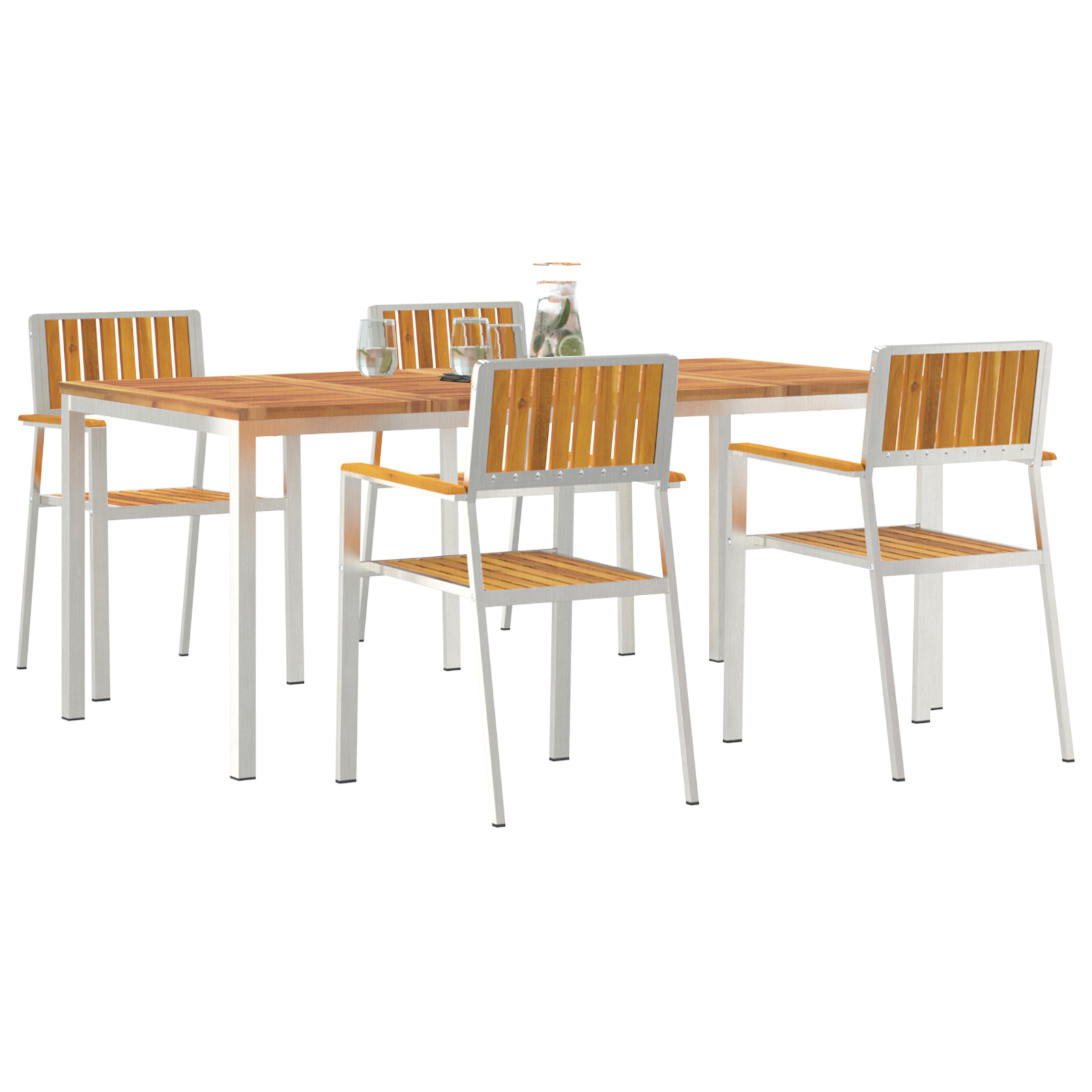 Hage Spisegruppe 5 pcs Brun heltre akasie