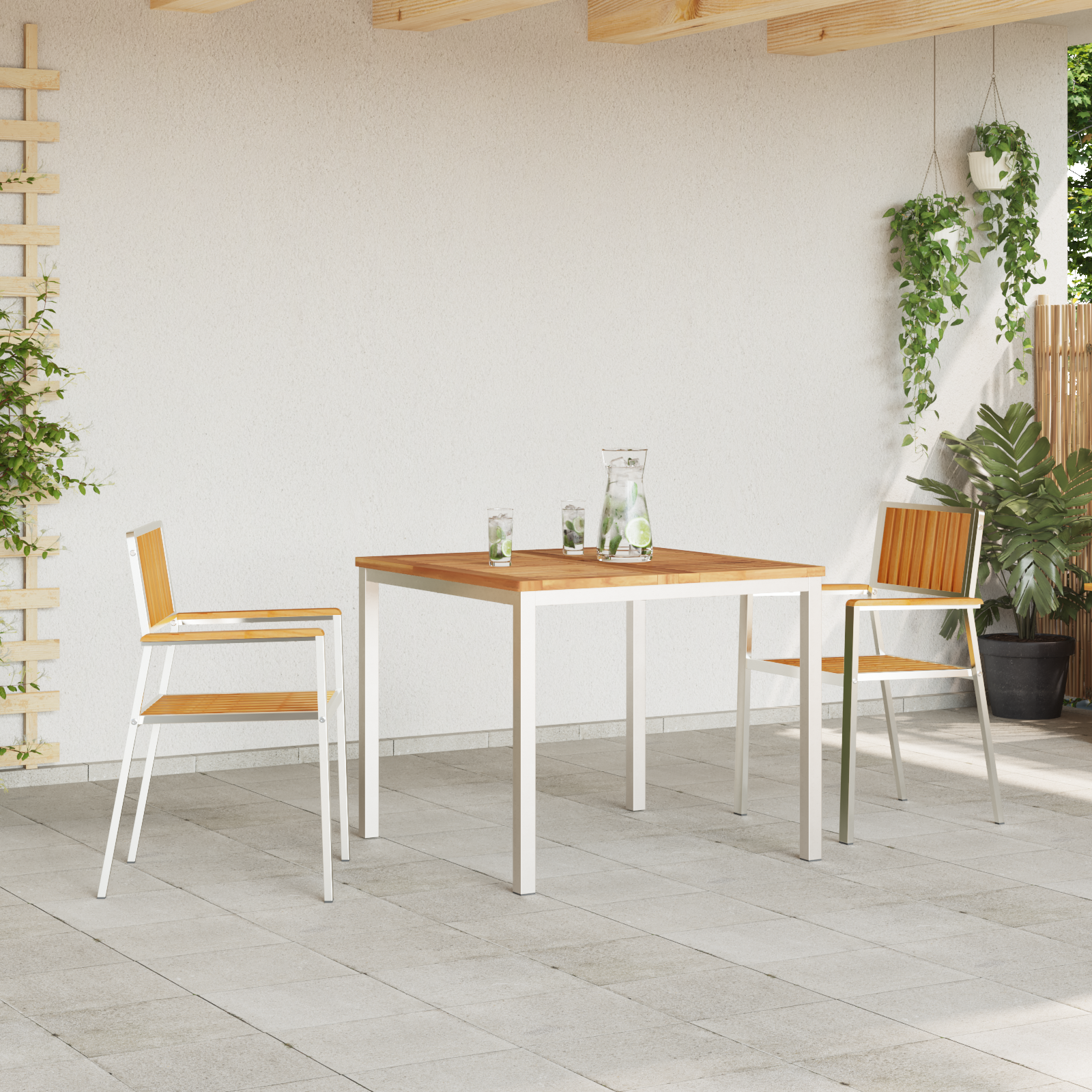 Hage Spisegruppe 3 pcs Brun Heltre teak