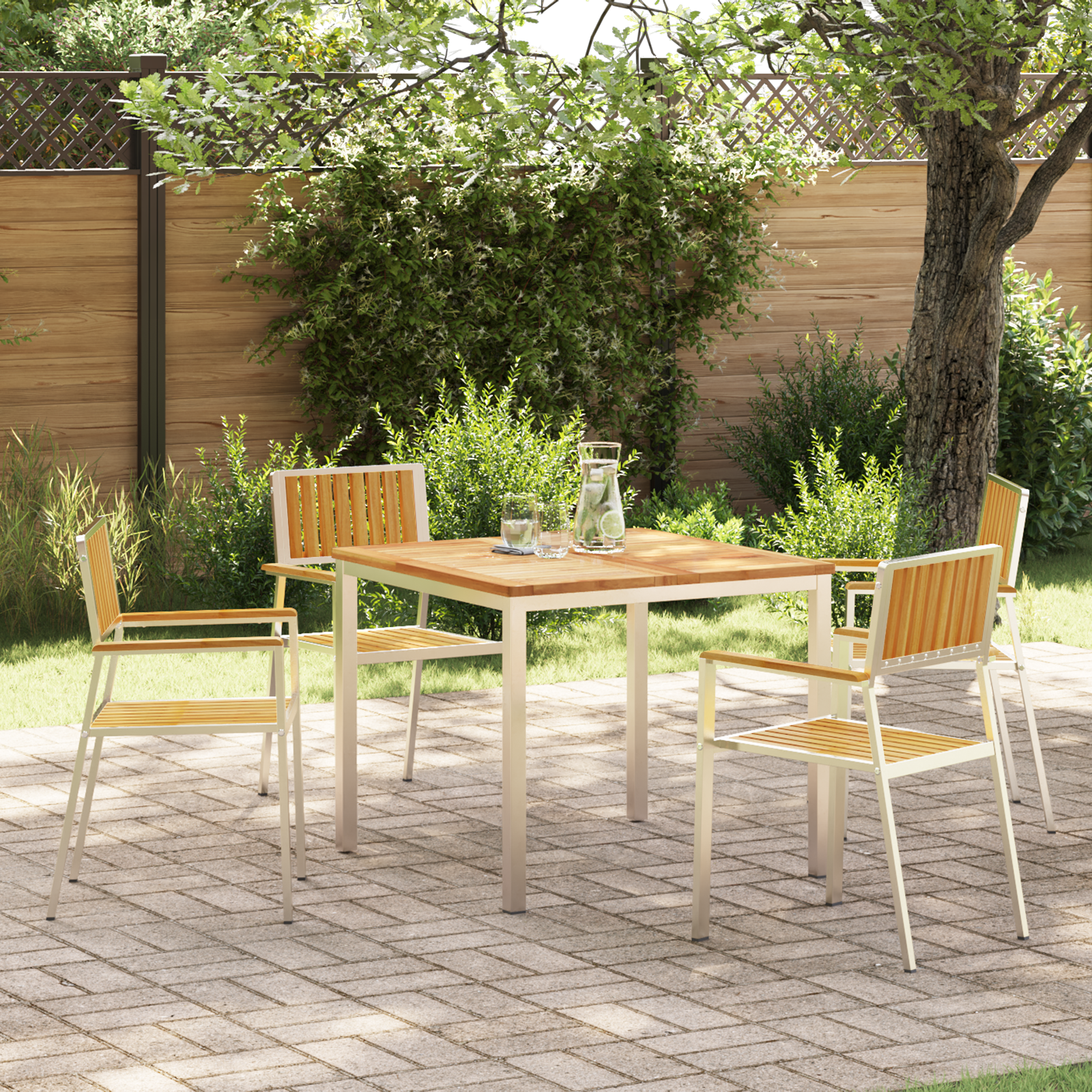 Hage Spisegruppe 5 pcs Brun Heltre teak