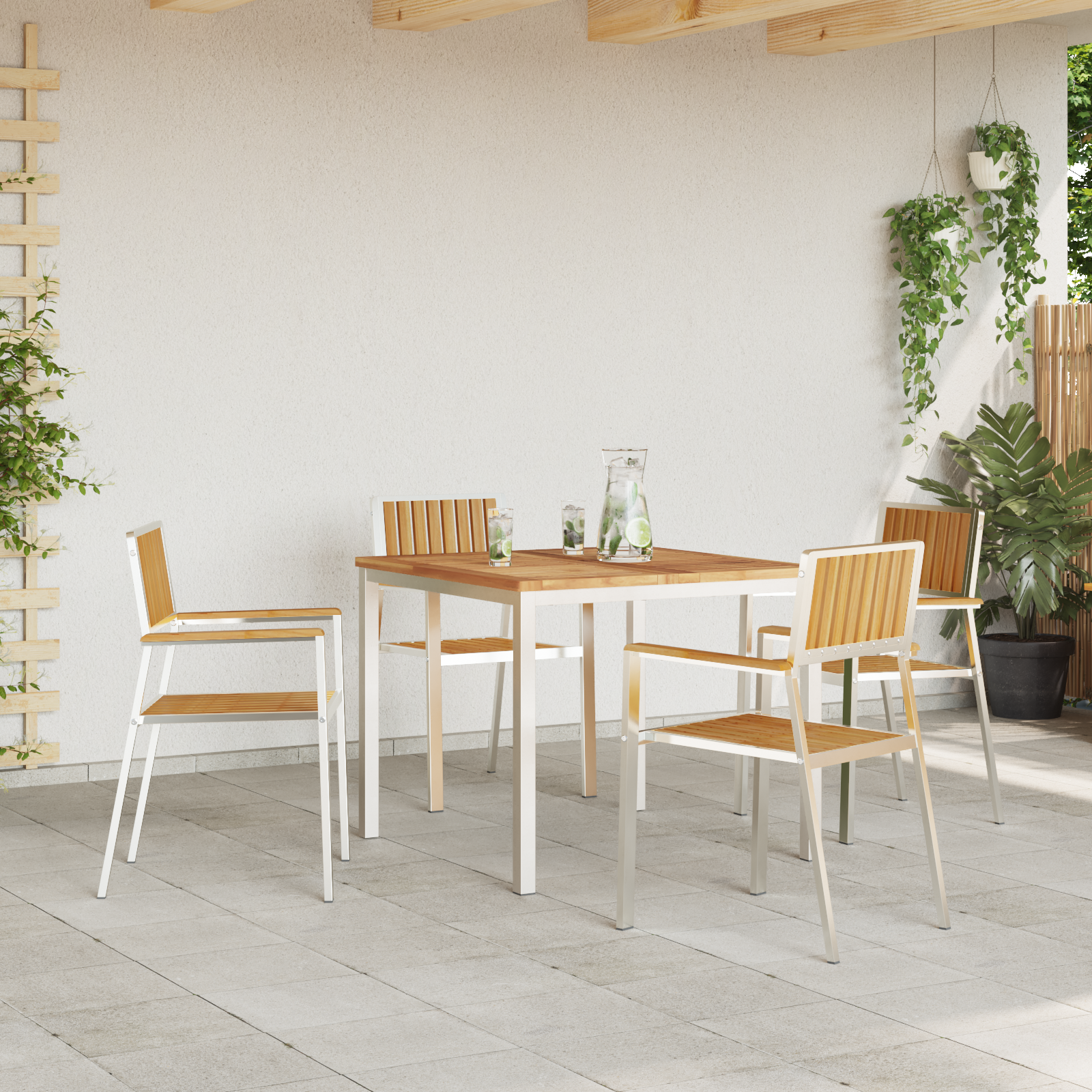 Hage Spisegruppe 5 pcs Brun Heltre teak