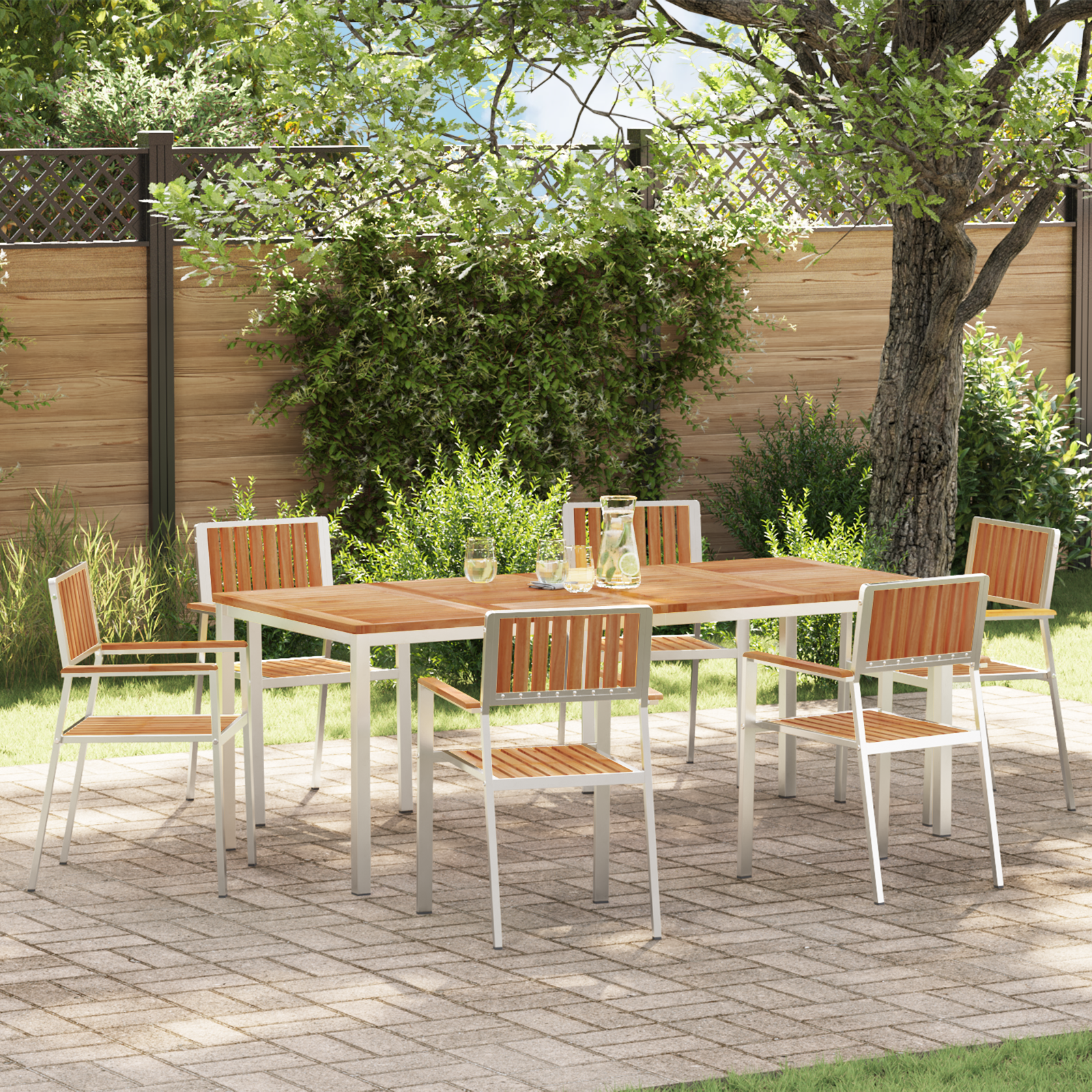 Hage Spisegruppe 7 pcs Brun Heltre teak