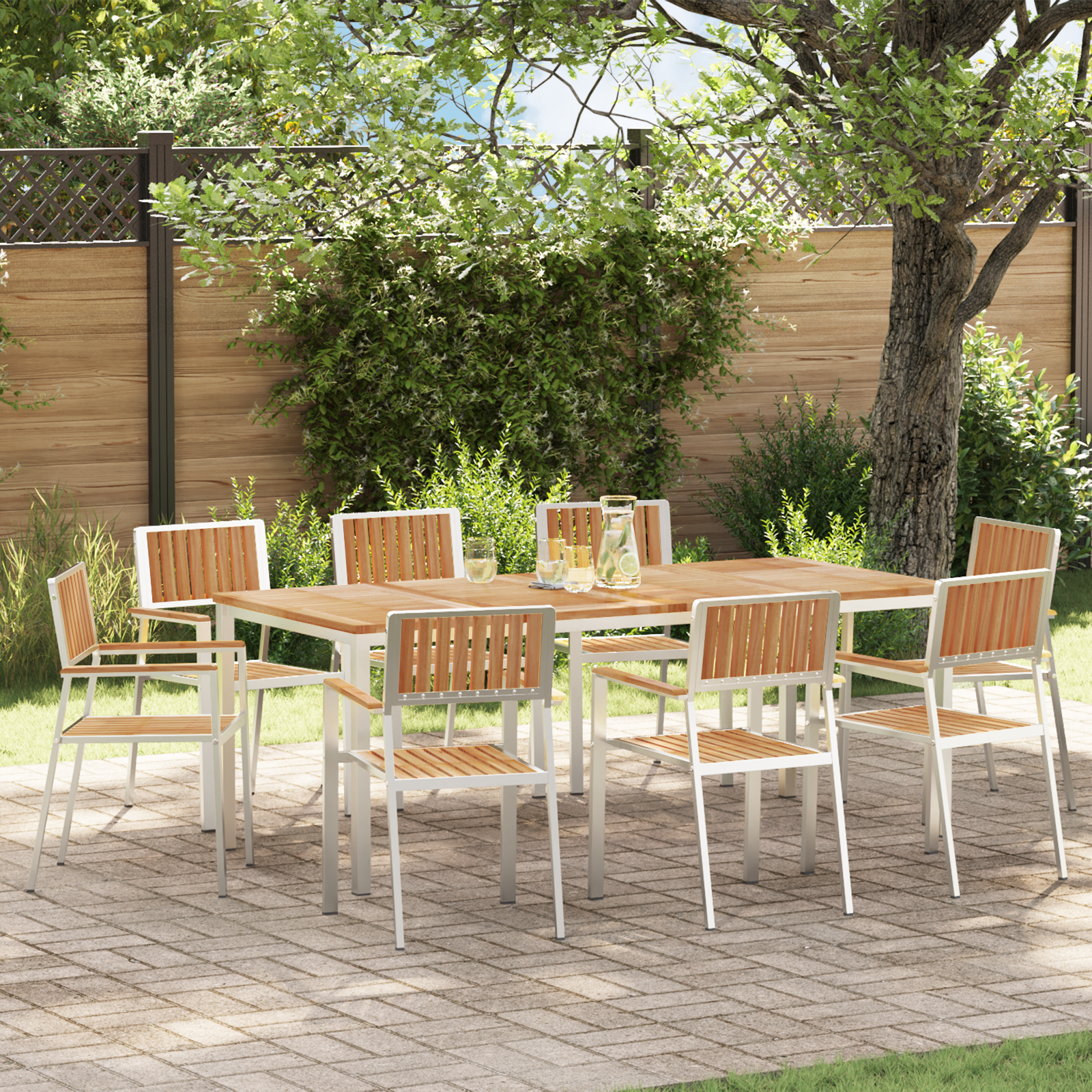 Hage Spisegruppe 9 pcs Brun Heltre teak