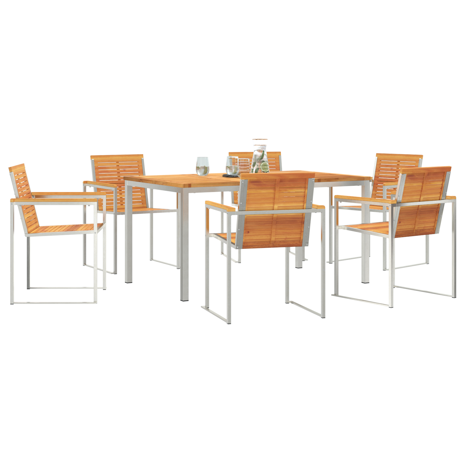 Hage Spisegruppe 7 pcs Solid akasietre