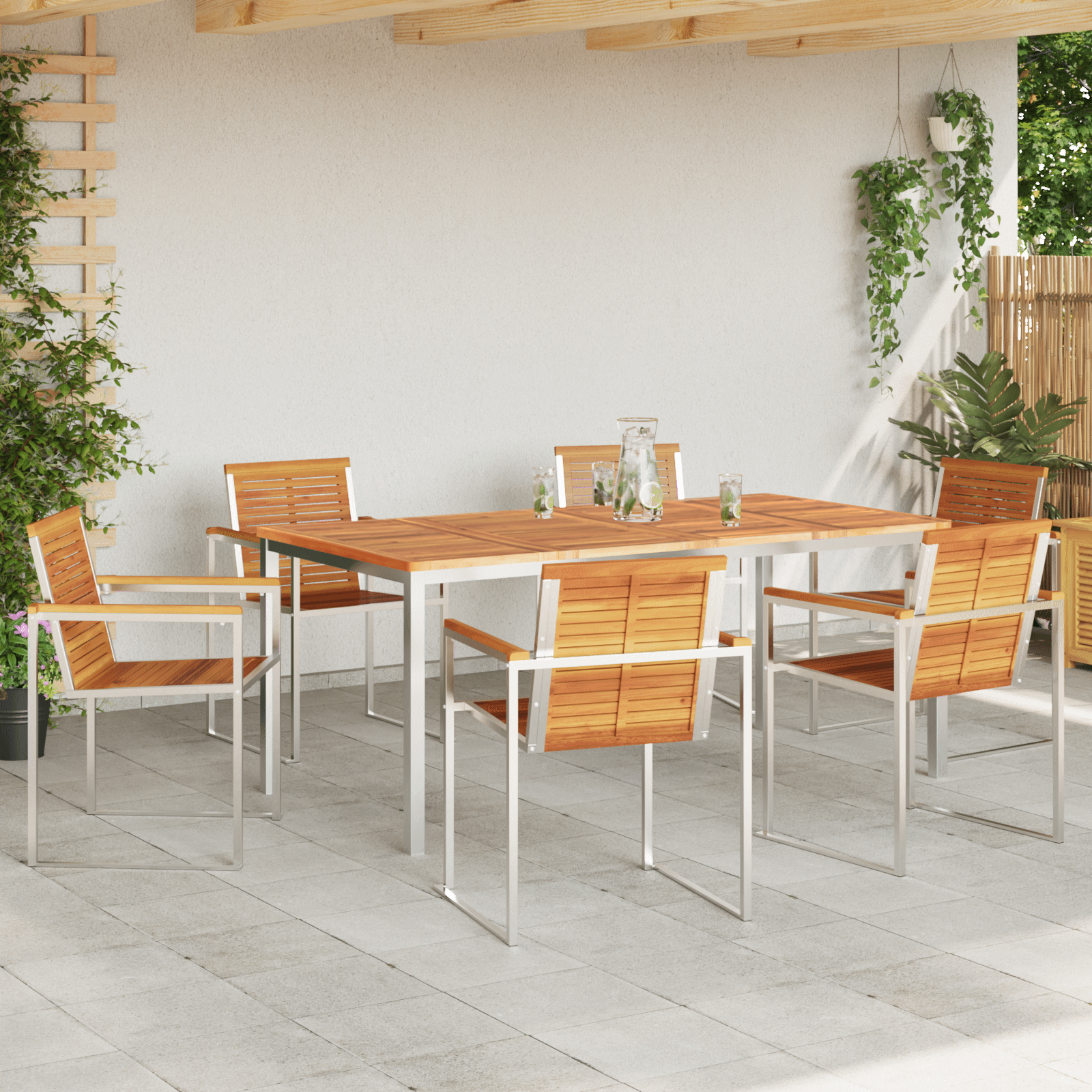Hage Spisegruppe 7 pcs Solid akasietre
