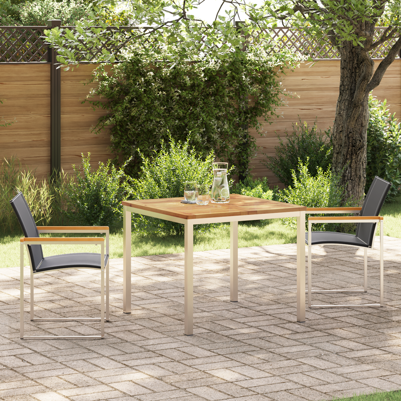 HageSpisestueSett 3 pcs Solid Teaktre
