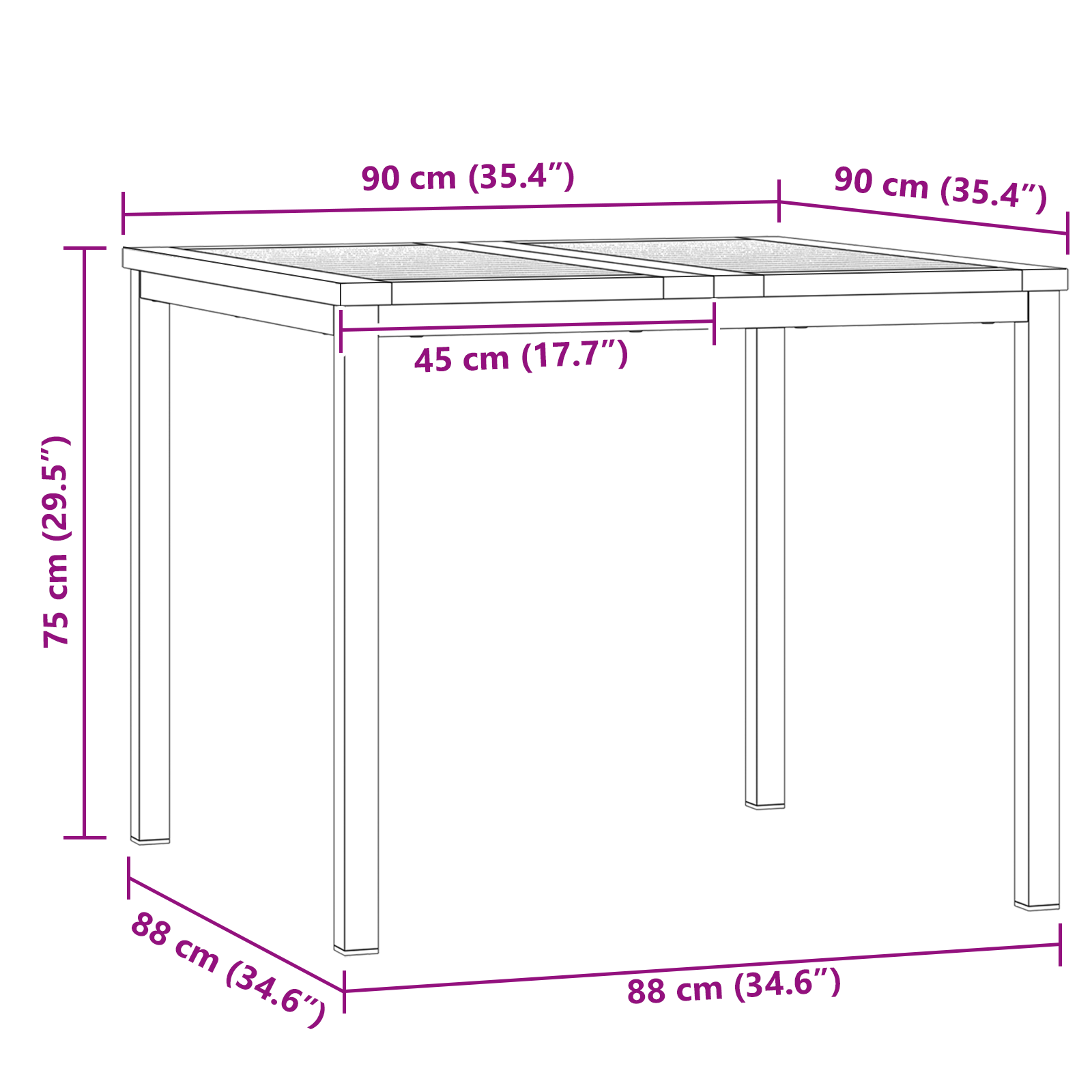 HageSpisestueSett 3 pcs Solid Teaktre