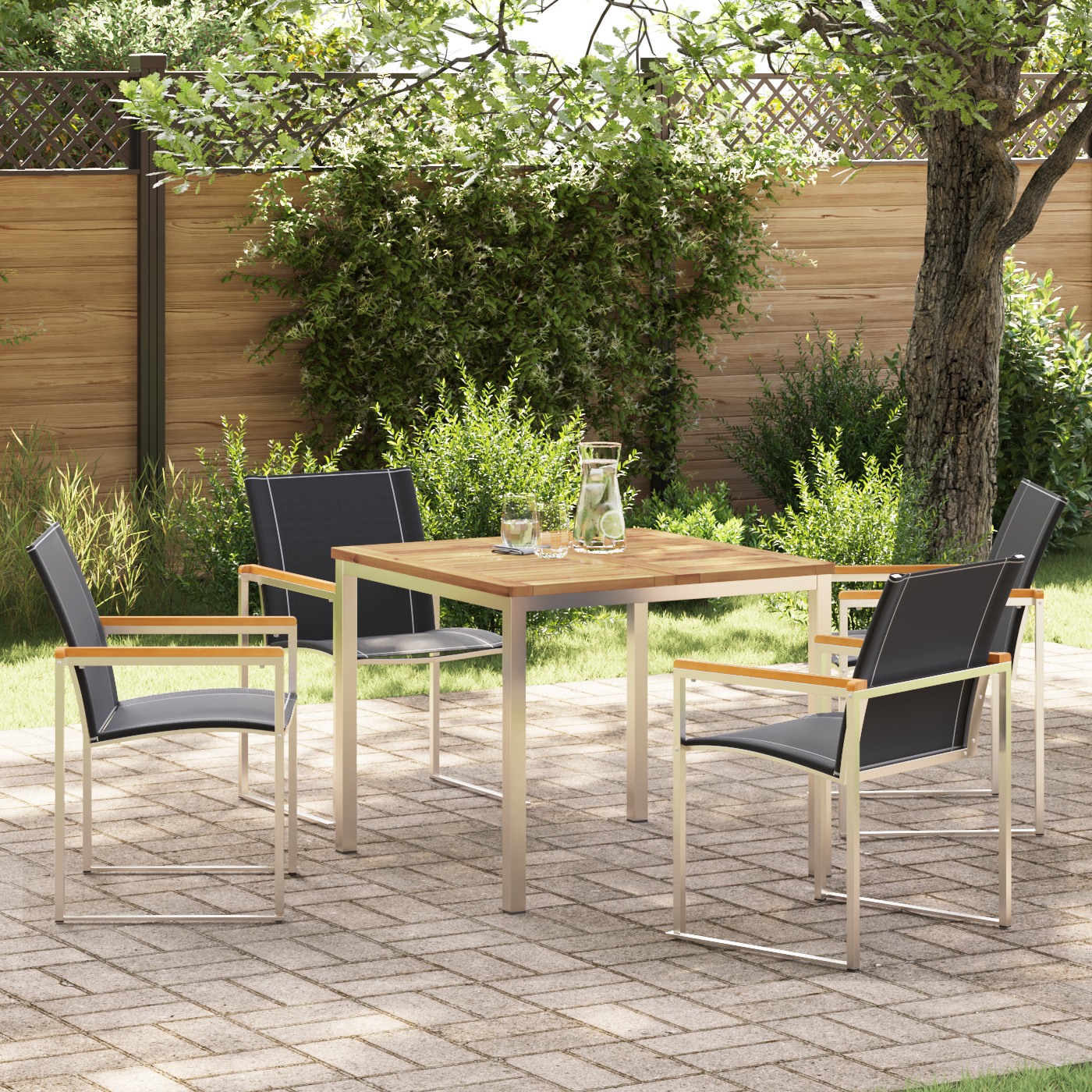 HageSpisestueSett 5 pcs Solid Teaktre