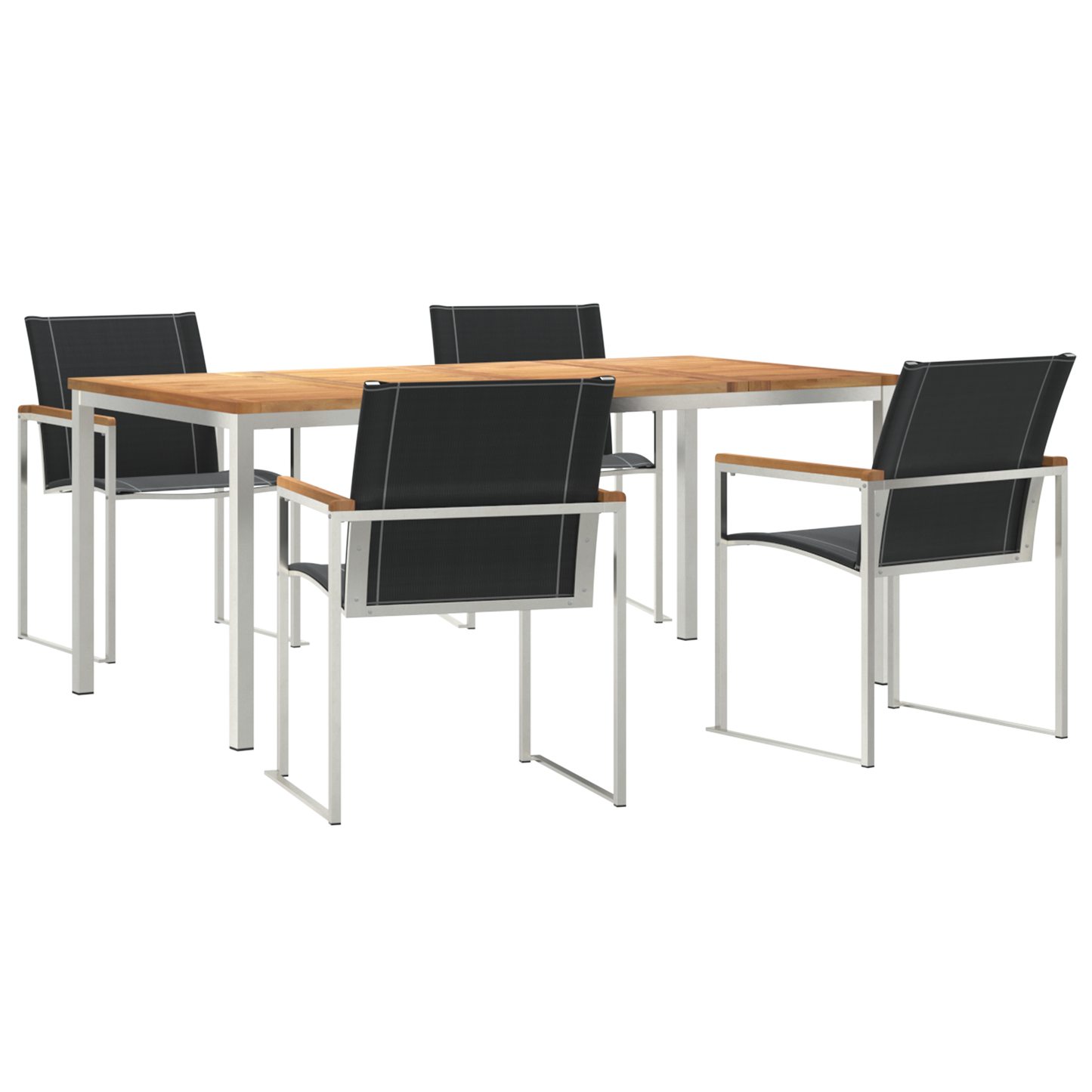 Hage Spisegruppe 5 pcs Massiv akasie tre og rustfritt stål